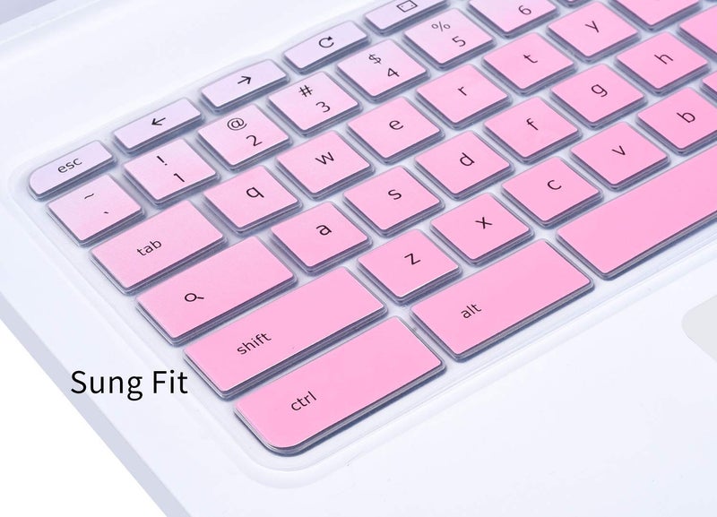CaseBuy غطاء لوحة المفاتيح لجهاز Lenovo Chromebook Flex 3 11"/11.6 Lenovo Chromebook C330/Lenovo IdeaPad Flex 3 11.6"/Chromebook N20 N21 N22 N23 100e 300e 500e 11.6/Chromebook N42 N42-20 14 بوصة، وردي متدرج - Image 3